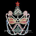 Fancy coloreó la corona del árbol de navidad del rhinestone con la campana